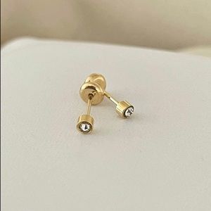 18k Gold Filled Baby/Toddler Cubic Zirconia Stud Earrings  ✨